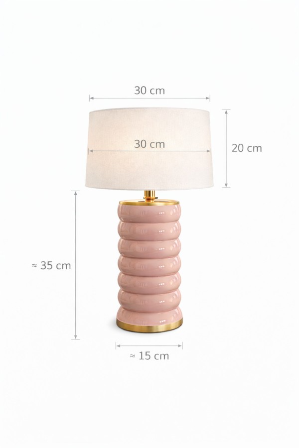 Luxury – Silvara Seramik Abajur | Model: VL-SV30-PNK