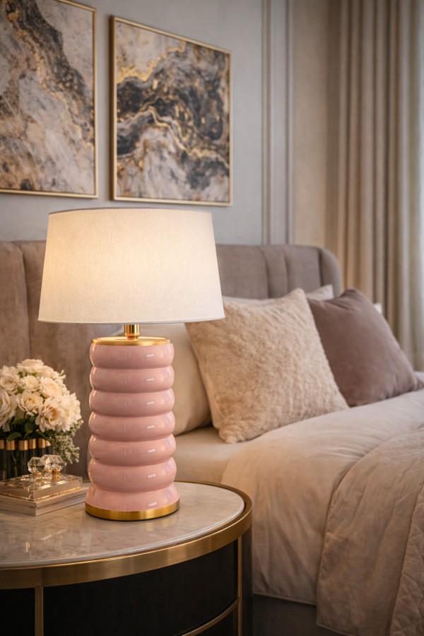 Luxury – Silvara Seramik Abajur | Model: VL-SV30-PNK