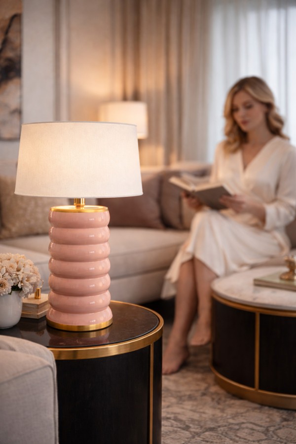 Luxury – Silvara Seramik Abajur | Model: VL-SV30-PNK