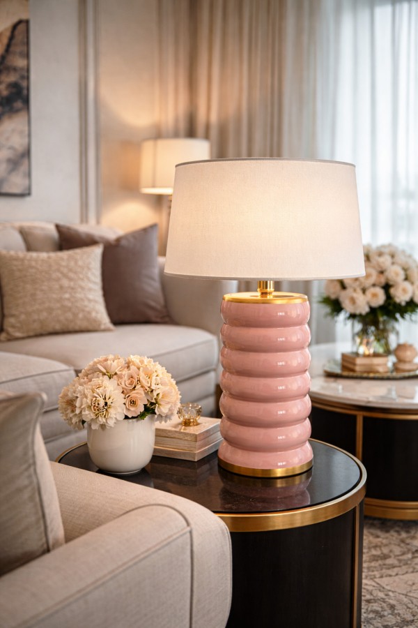 Luxury – Silvara Seramik Abajur | Model: VL-SV30-PNK